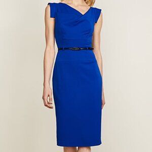 Black Halo Asymmetrical Blue Dress